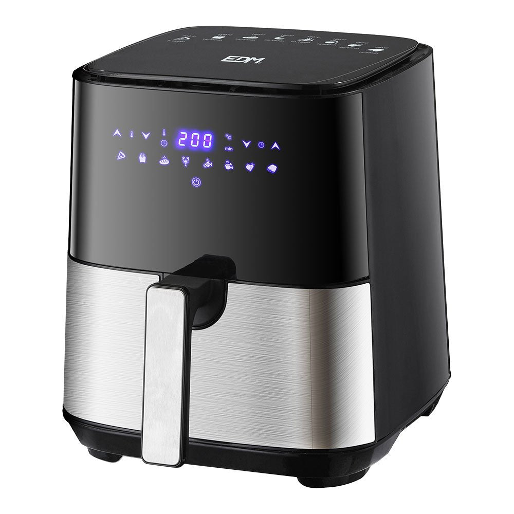 EAN 8425998077902 - EDM 07790 freidora Sencillo 5 L Independiente 1450 W Freidora de aire caliente Negro, Acero inoxidable imagen 1