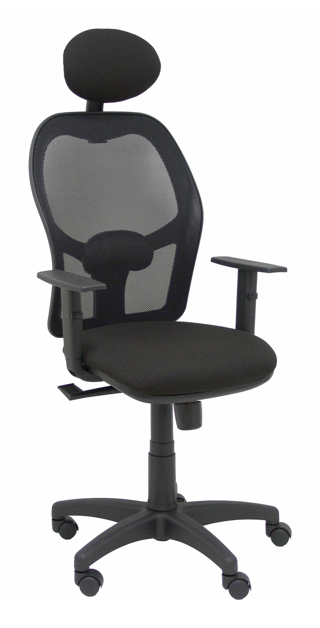 Silla Alocen Malla Negra Asiento Bali Negro Brazos