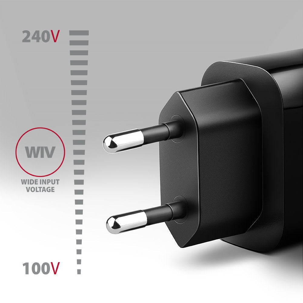 EAN 8595247908339 - Axagon ACU-QC18 kroviklis jungiama tinkl QC 18W, 1x port USB-A, QC3.0/AFC/FCP/SMART Juoda Teléfono móvil, imagen 3