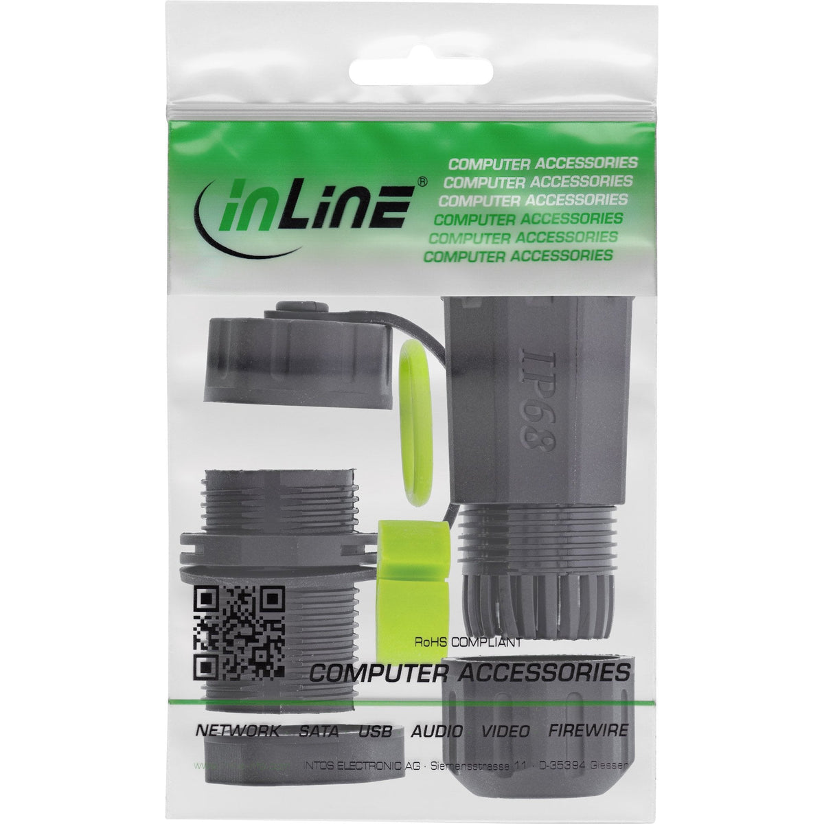 Adaptador Usb-C, Corto, Ip68, 2 Tomas Usb-C, Blindado, Inline