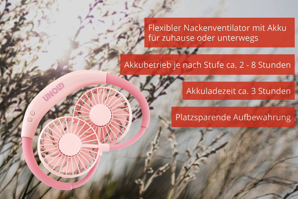 86694 Nackenventilator Breezy Rosa 1,2w 3geschwindigkeitsstufen Ø8,5cm
