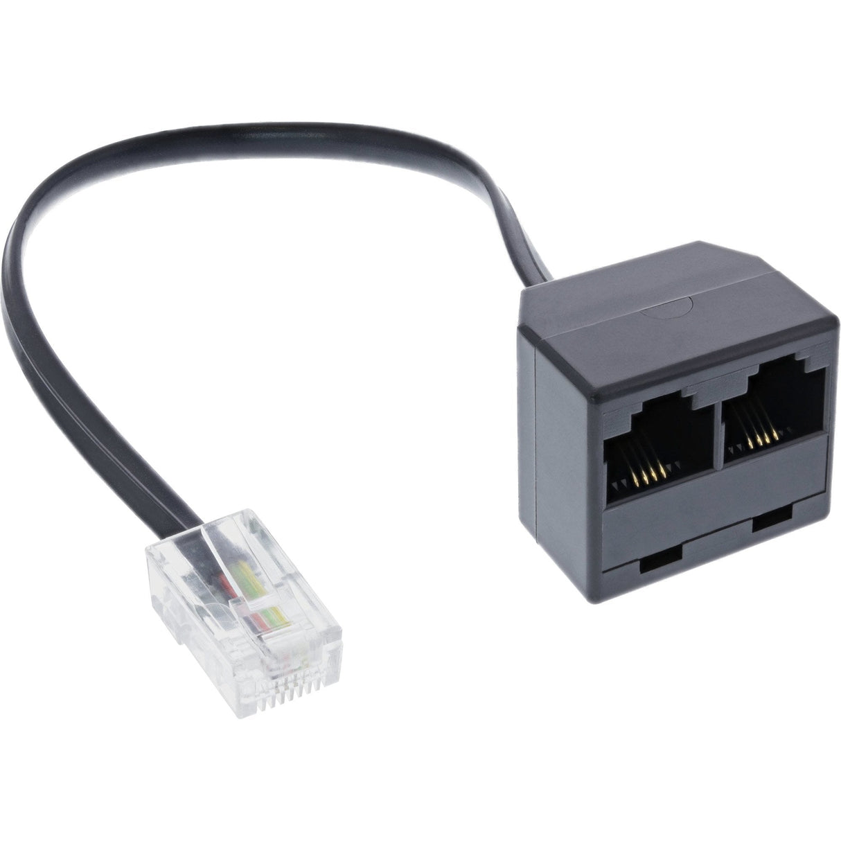 Inline Isdn Splitter 1x Rj45 Macho A 2x Rj45 Hembra, 8p4c Con Cable De 15cm, Sin Resistencias