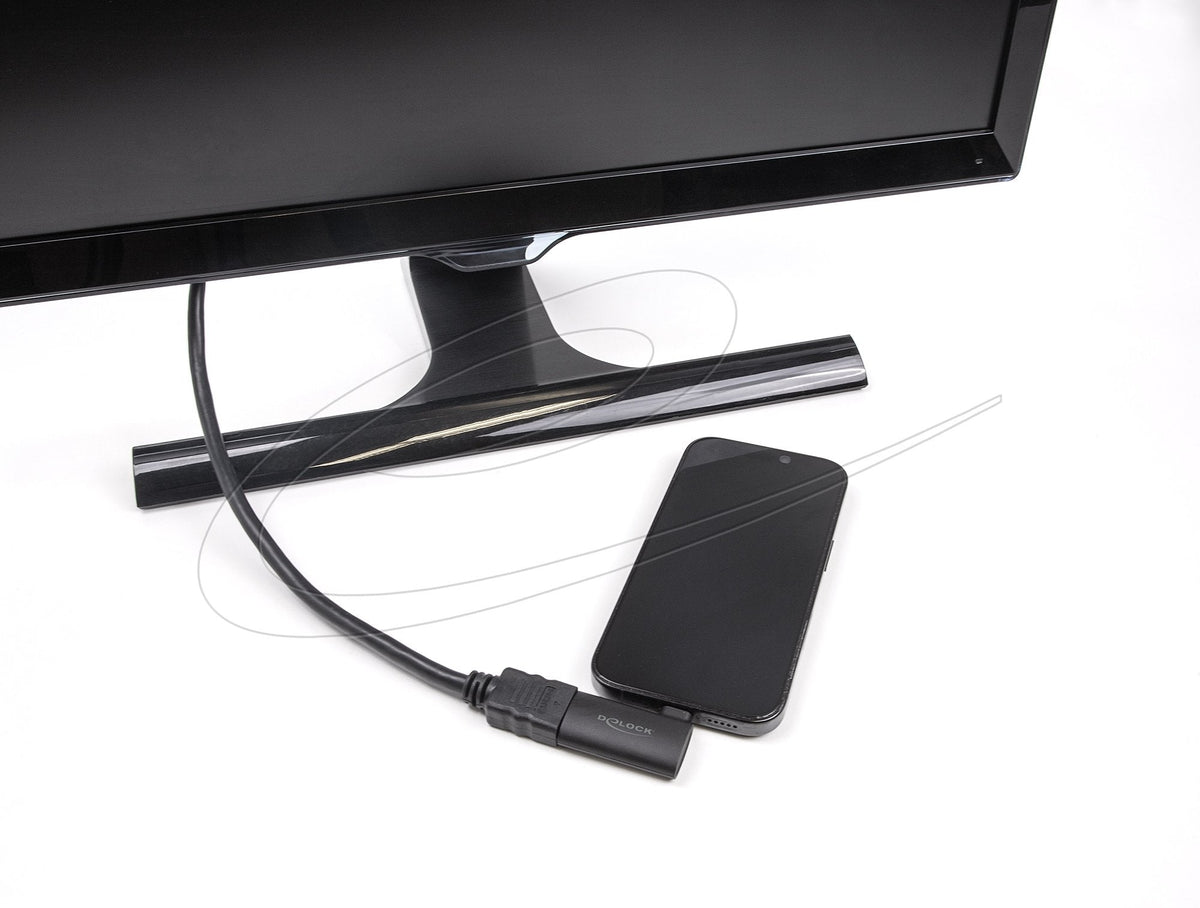 Delock Usb Type-C Conector Macho A Hdmi Conector Hembra (Dp Alt Mode) Adapter 4k Angulado