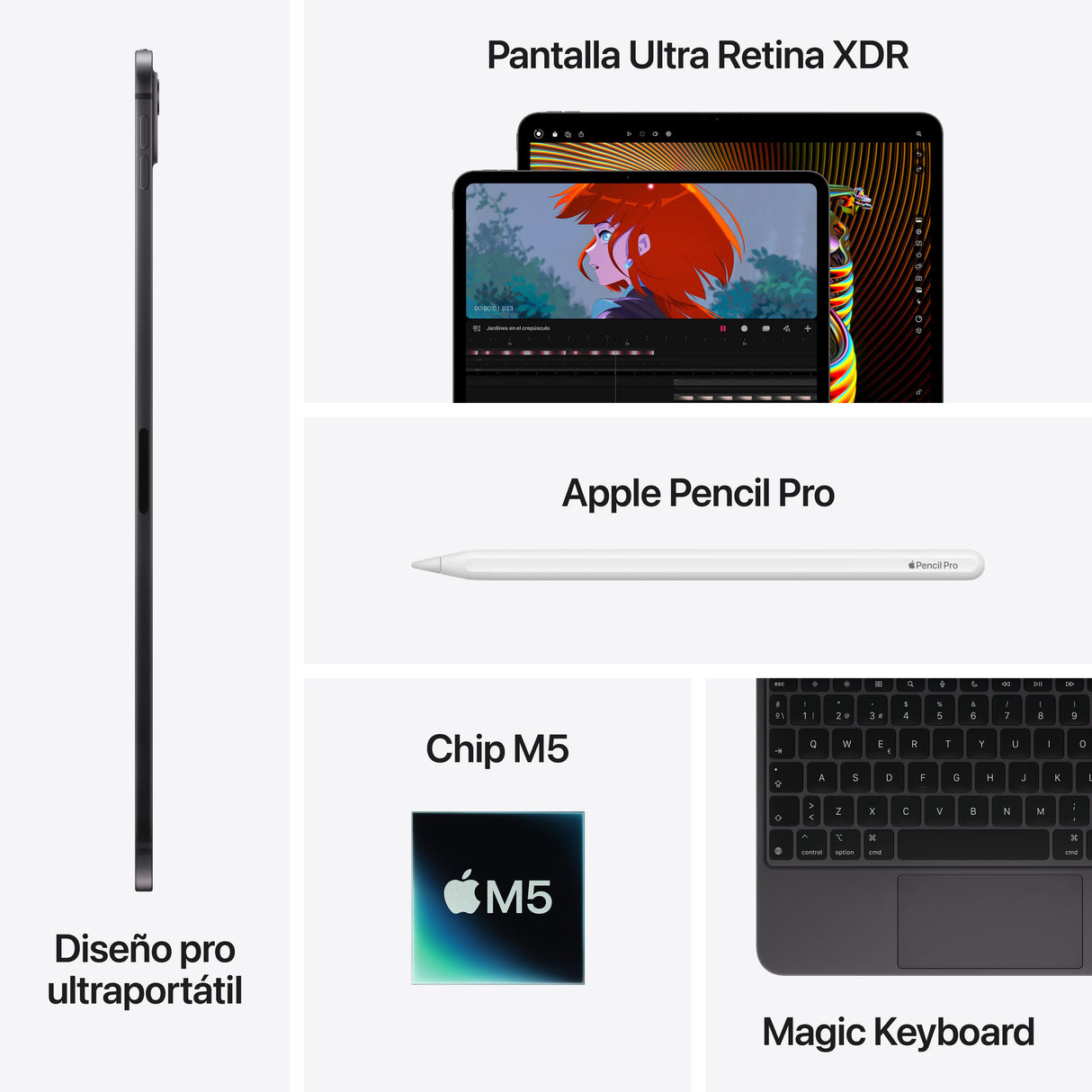 EAN 0195950404821 - Apple iPad Pro 5G Apple M LTE-TDD & LTE-FDD 1 TB 33 cm (13") 16 GB Wi-Fi 7 (802.11be) iPadOS 26 Negro imagen 8