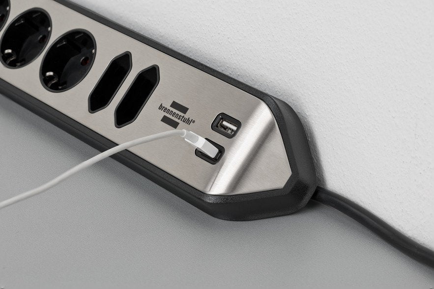 EAN 4007123672820 - Brennenstuhl 1153590610 base múltiple 2 m 6 salidas AC Interior Negro, Plata imagen 7