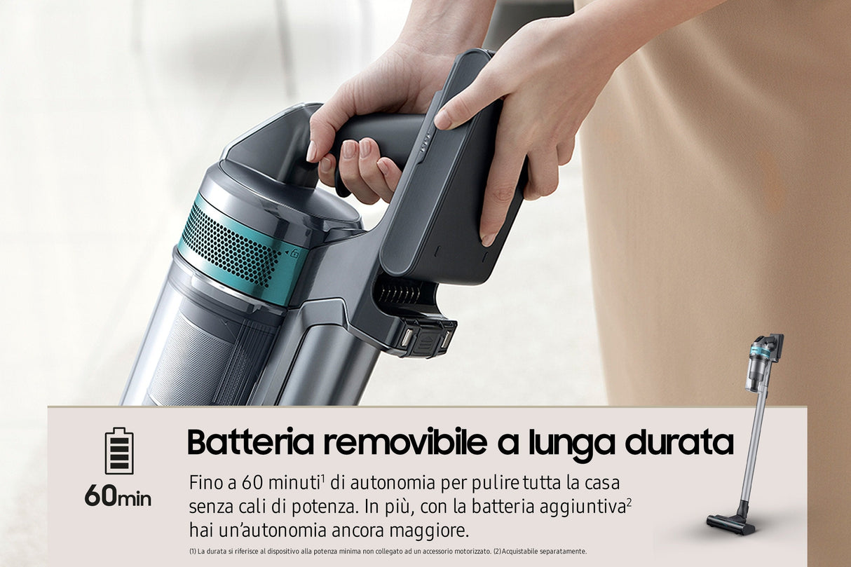 EAN 8806095108803 - Samsung VS20B75AGR1 Aspiradora escoba 2 en 1 Batería Secar Sin bolsa 550 W Negro, Color menta imagen 9