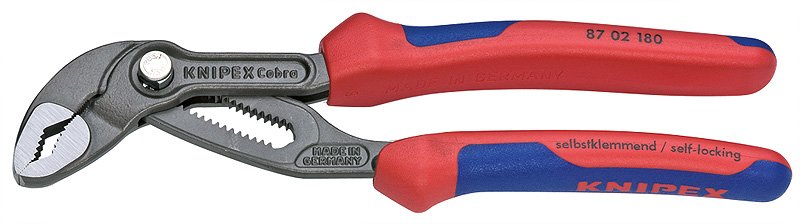 Alicates Knipex Cobra 87 02 180, 180mm Para Tubería/Bomba De Agua, Alicates Para Bomba De Agua, Ajustable En 18 Direcciones 8702180