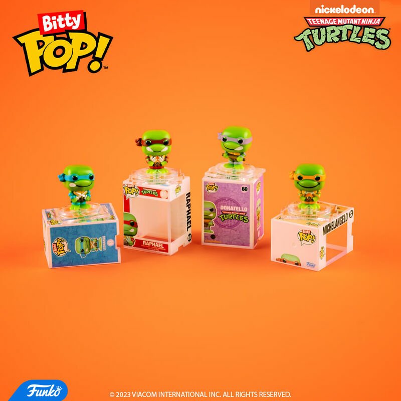 Blister 4 Figuras Bitty Pop Tortugas Ninja Leonardo