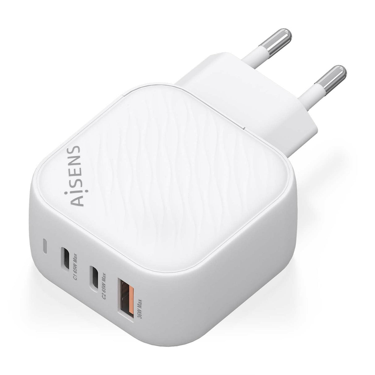 Aisens Cargador Gan 65w, 2xusb-C Pd3.0 Qc4.0, 1xusb-A Qc3.0, Blanco