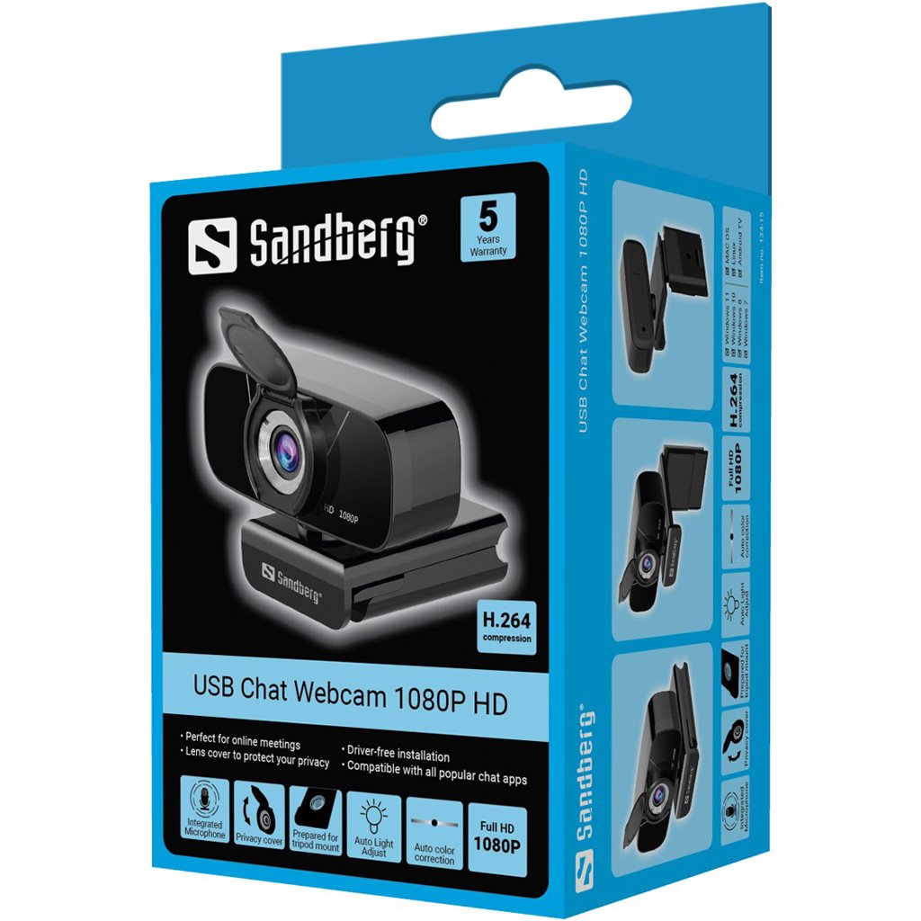 Sandberg Usb Chat Webcam 1080p Hd