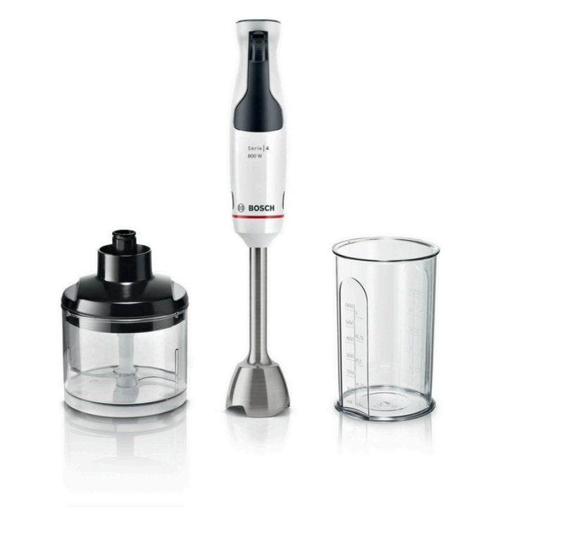 EAN 4242005398478 - Bosch Serie 4 MSM4W420 licuadora 0,6 L Batidora de inmersión 800 W Negro, Transparente, Blanco imagen 1