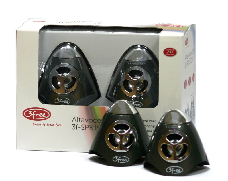 Altavoces 2.0 Mini 3free Spk100w 2w+2w Negro Alimentacion Por Usb