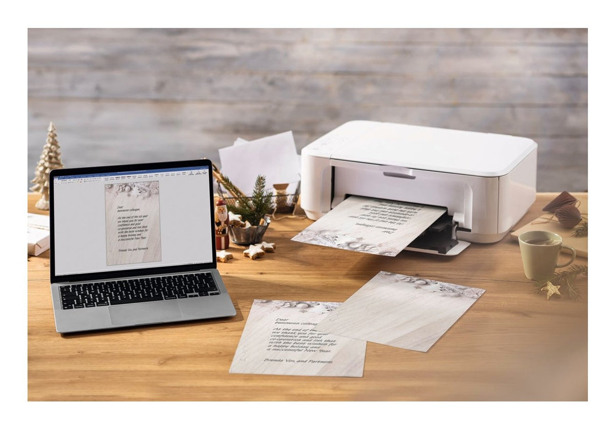 Sigel Weihnachtsbriefpapier Rustic Blanco Motiv Din A4 90 G Qm 25 Hojas