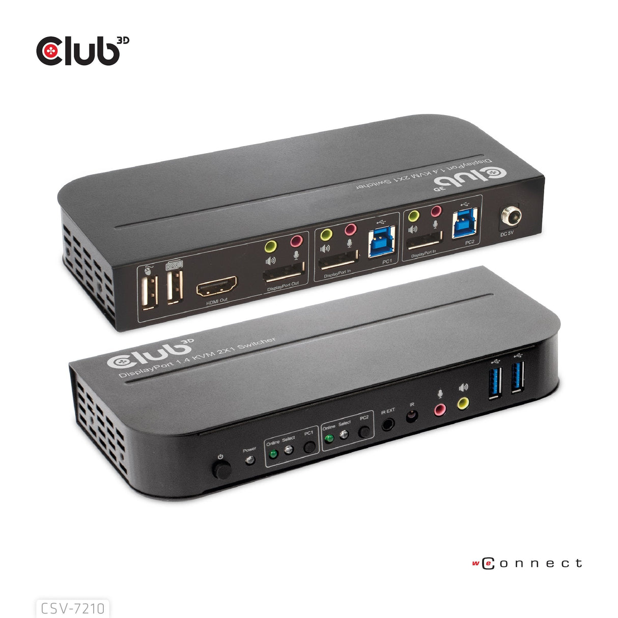 EAN 8719214472238 - CLUB3D CSV-7210 interruptor KVM Negro imagen 1
