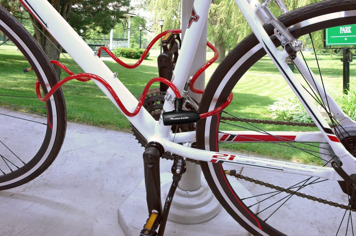 EAN 3520190049438 - MASTER LOCK 8127EURDPRO candado para bicicleta Azul, Rojo, Transparente 1800 mm Cable antirrobo imagen 2