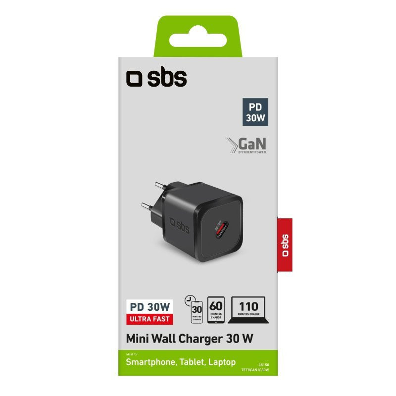 Sbs Tetrgan1c30w Cargador Usb-C Pd 30w Negro Interior