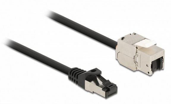 Delock Cable Rj45 Macho A Keystone Moduloo Rj45 Hembra Cat.6a 50 Cm Negro