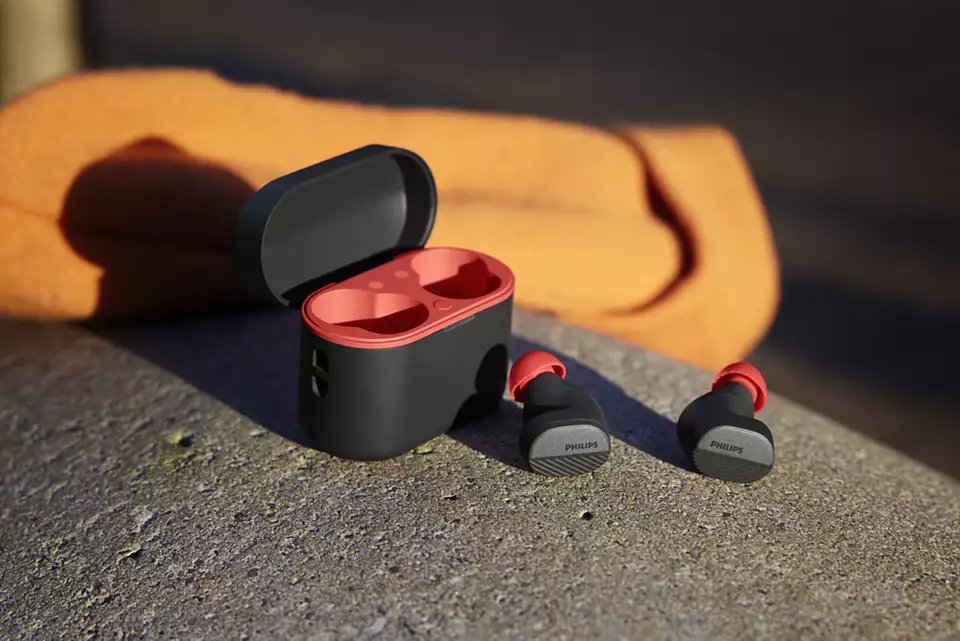 Auriculares Philips Taa5508bk/00 True Wireless Stereo (Tws) Dentro De Oído Llamadas/Música Bluetooth Negro, Rojo