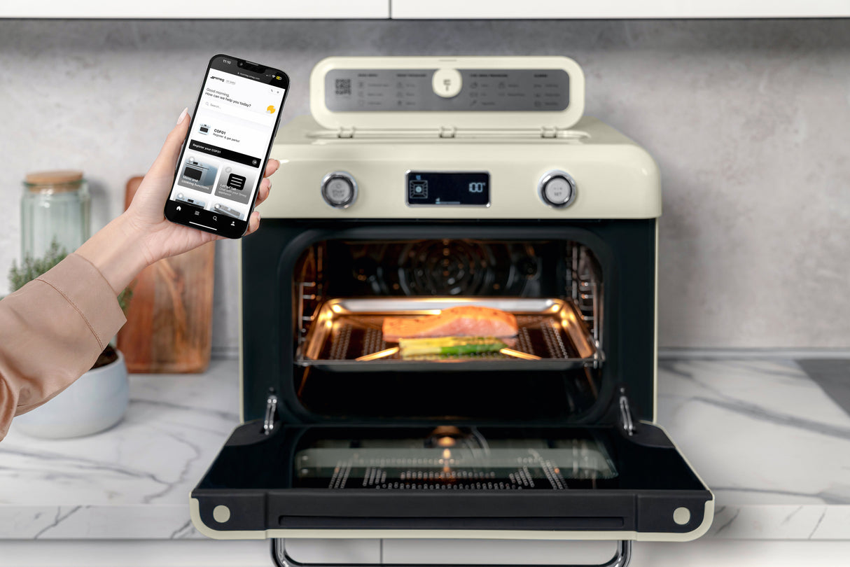 EAN 8017709329570 - Smeg COF01CREU horno de vapor Crema de color Botones, Giratorio imagen 22