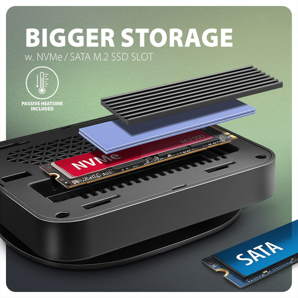 EAN 8595247908438 - Axagon HMC-UFO USB-C Hub M.2 SATA/NVMe 1 Gbit/s Ethernet 384 kHz Audio Alámbrico USB 3.2 Gen 2 (3.1 Gen 2 imagen 8