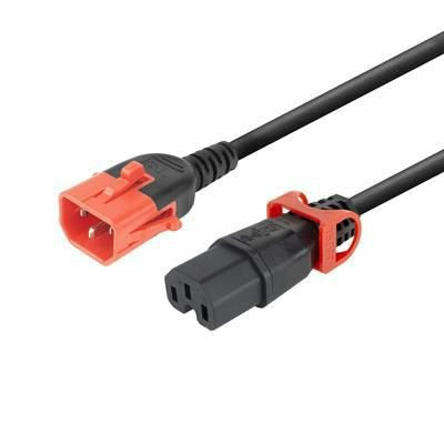 Powercord C14 Iec Lock+ Dual Locking - C15 Iec Lock+ Black