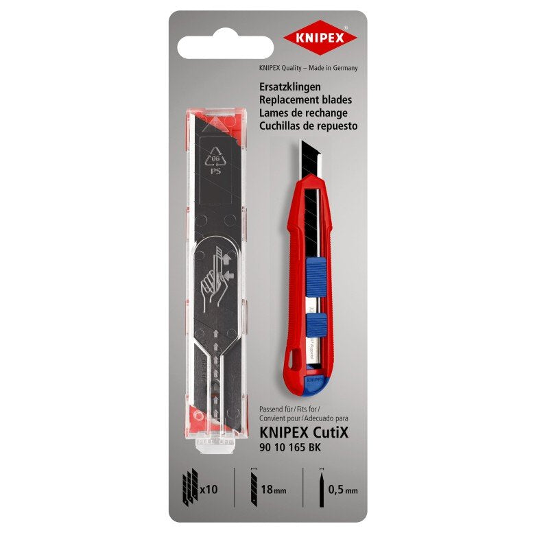 Cuchillas De Recambio Knipex 90 10 165 E02, 10 Piezas, Cuchillas De Recambio Para El Cúter Universal Cutix 90 10 165 Bk 90 10 165 E02