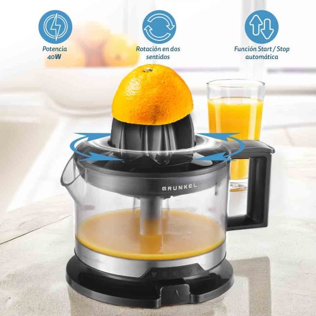 Exprimidor Grunkel Citrus Juicer 40w Black Xp-545ng