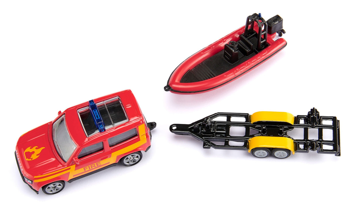 EAN 4006874016082 - Siku Land Rover Defender with boat Modelo a escala de SUV Previamente montado imagen 4