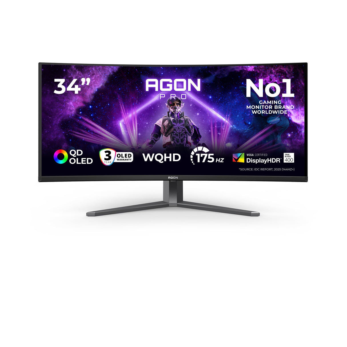 EAN 4038986112444 - AOC AGON PRO AG346UCD pantalla para PC 86,4 cm (34") 3440 x 1440 Pixeles Wide Quad HD QD-OLED Negro, Gris imagen 1