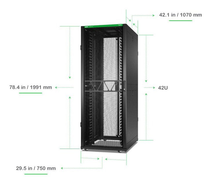Apc Netshelter Sx Enclosure De Redes Gen2, 42u, 1991hx750wx1070dmm, Con Gestores De Cables Verticales, Negro
