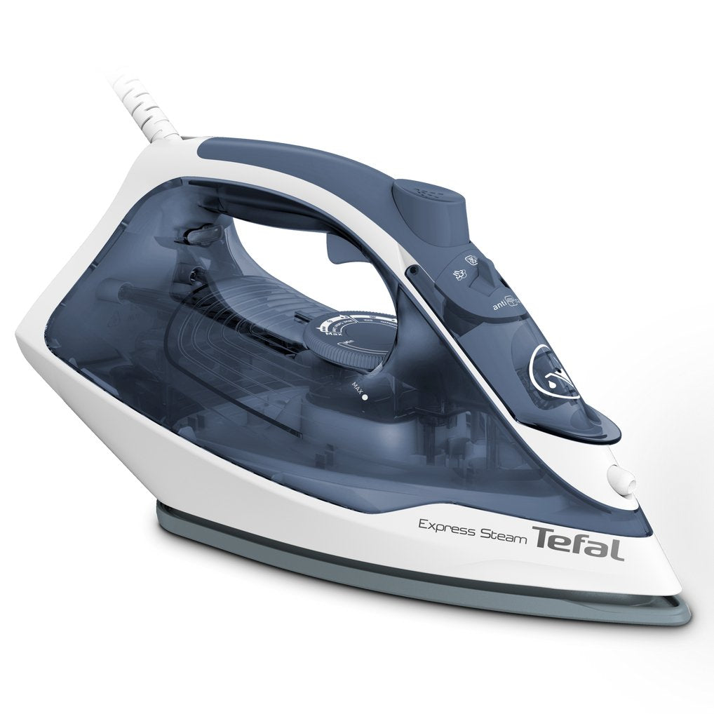 Tefal Express Steam Fv2837 Plancha Vapor-Seco Suela De Cerilium 2400 W Azul, Gris, Blanco