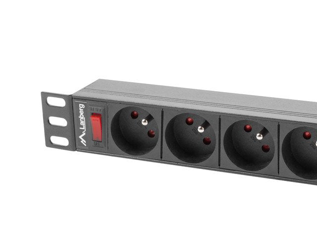 EAN 5901969421620 - Lanberg PDU-09E-0300-BK unidad de distribución de energía (PDU) 9 salidas AC 1U Negro imagen 3