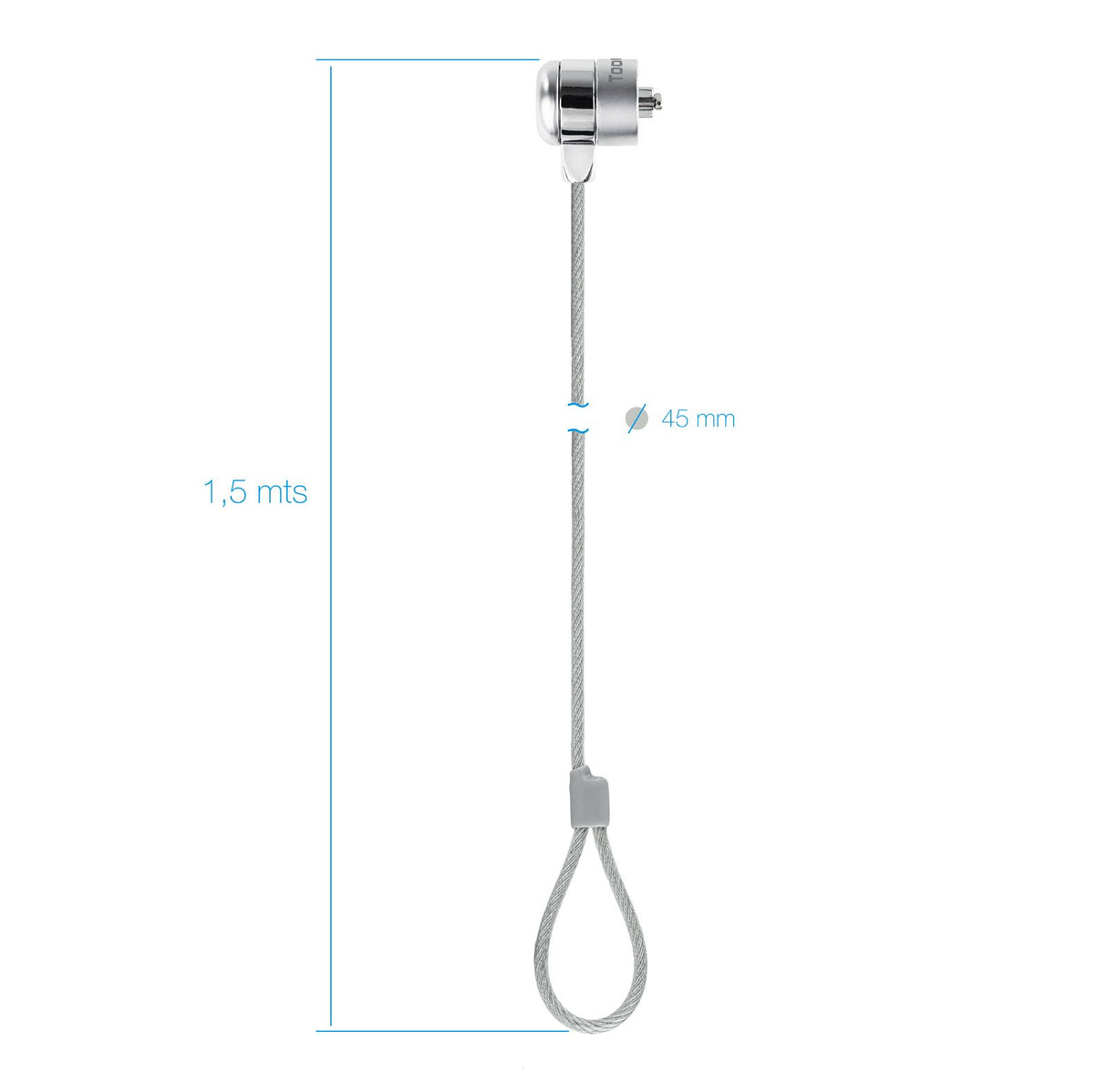 EAN 8433281009998 - TooQ TQCLKC0025 cable antirrobo Plata 1,5 m imagen 3