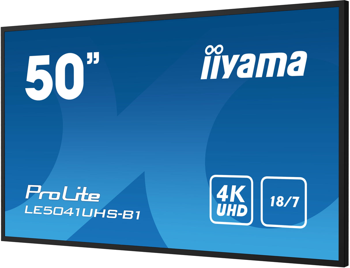Iiyama Le5041uhs-B1 Pantalla De Señalización Pantalla Plana Para Señalización Digital 125,7 Cm (49.5") Lcd 350 Cd / M² 4k Ultra Hd Negro 18/7