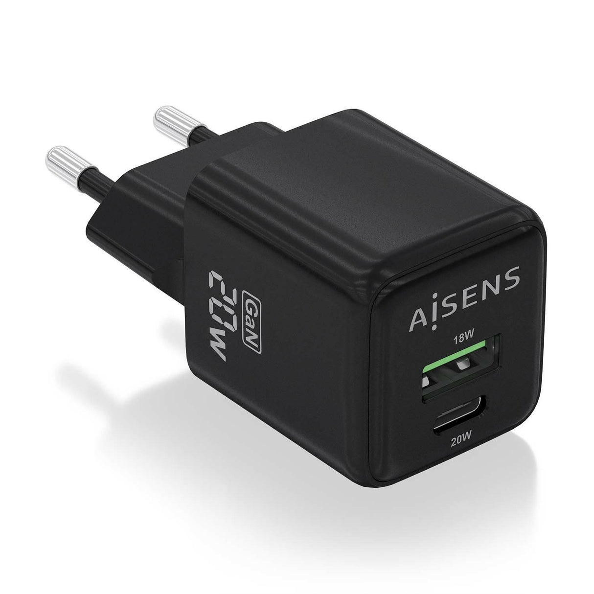 EAN 8436574709476 - AISENS ASCH-20W2P011-BK cargador de dispositivo móvil Universal Corriente alterna Carga rápida Interior imagen 1