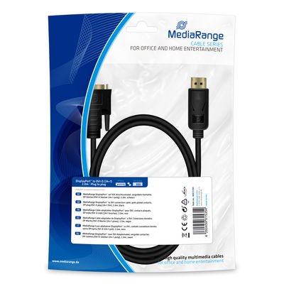 EAN 4260459615354 - MediaRange MRCS199 adaptador de cable de vídeo 2 m DisplayPort DVI Negro imagen 1