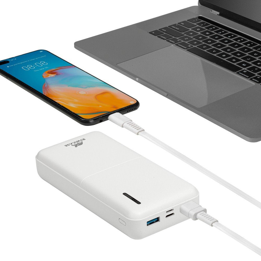 Power Bank Rivacase Va2572 (20000 Mah) Blanco Con Qc/Pd