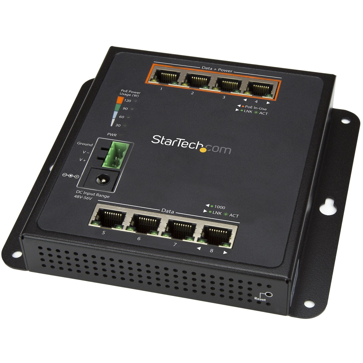 Startech.Com Switch Conmutador De Red Gigabit Ethernet Con 8 Puertos (4 Poe+) - 30w Por Puerto - De Pared - Gestionado