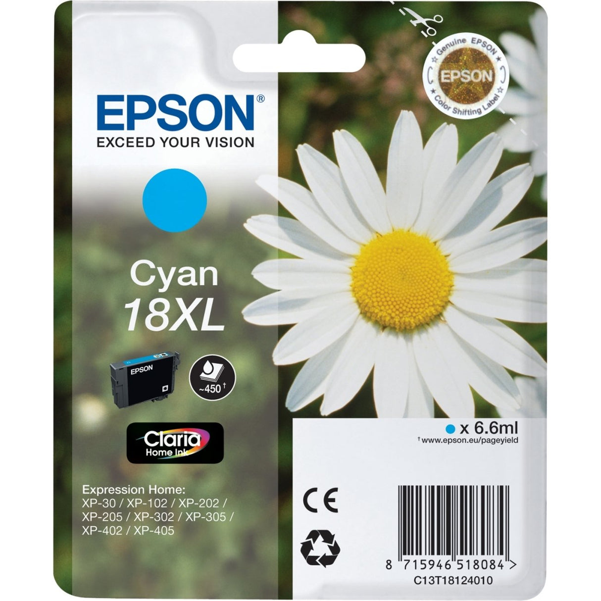 EAN 8715946518084 - Epson Daisy C13T18124010 cartucho de tinta 1 pieza(s) Original Alto rendimiento (XL) imagen 1