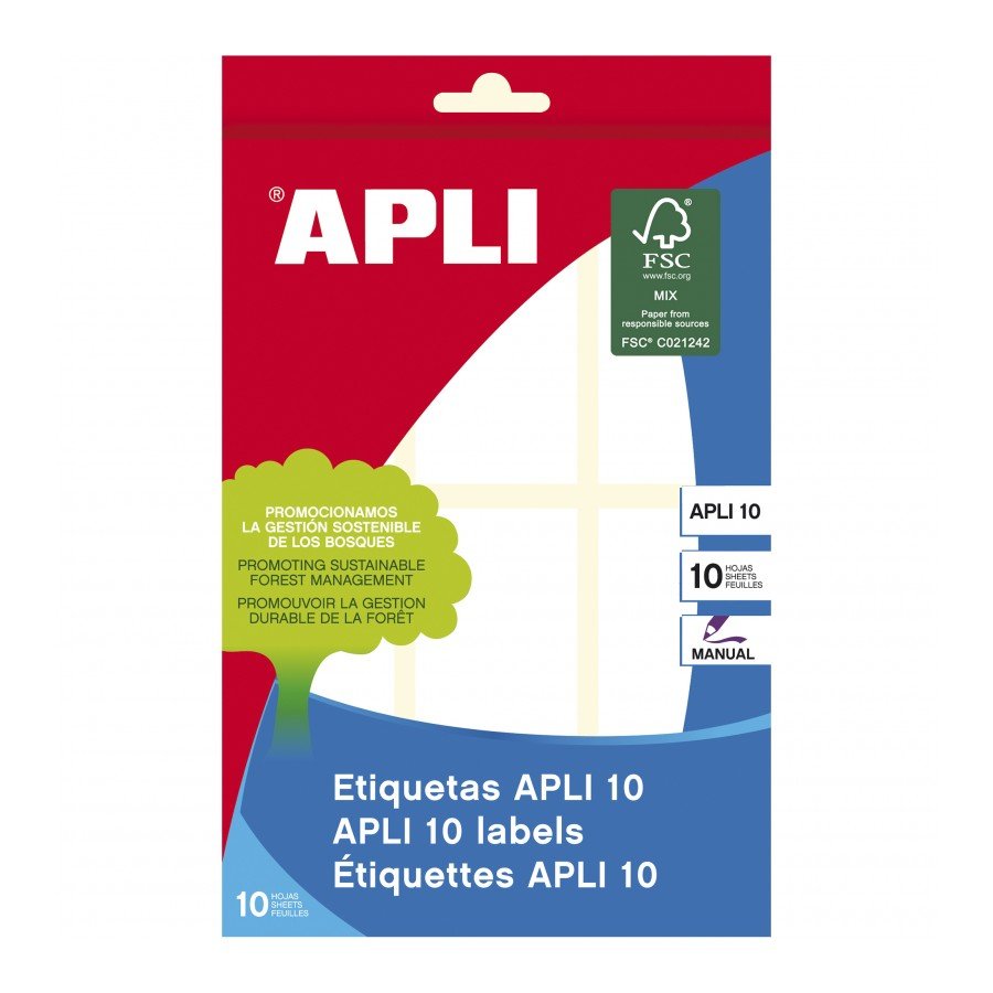 EAN 8410782016519 - APLI 1651 etiqueta autoadhesiva Rectángulo Permanente Blanco 60 pieza(s) imagen 1