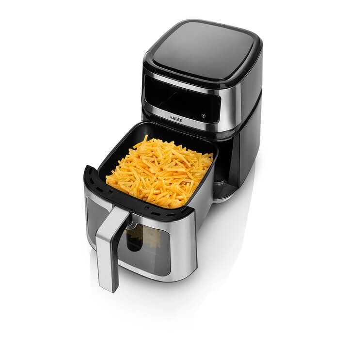 Haeger Af-D50.004a 5 L 1200 W Freidora De Aire Caliente Negro, Acero Inoxidable