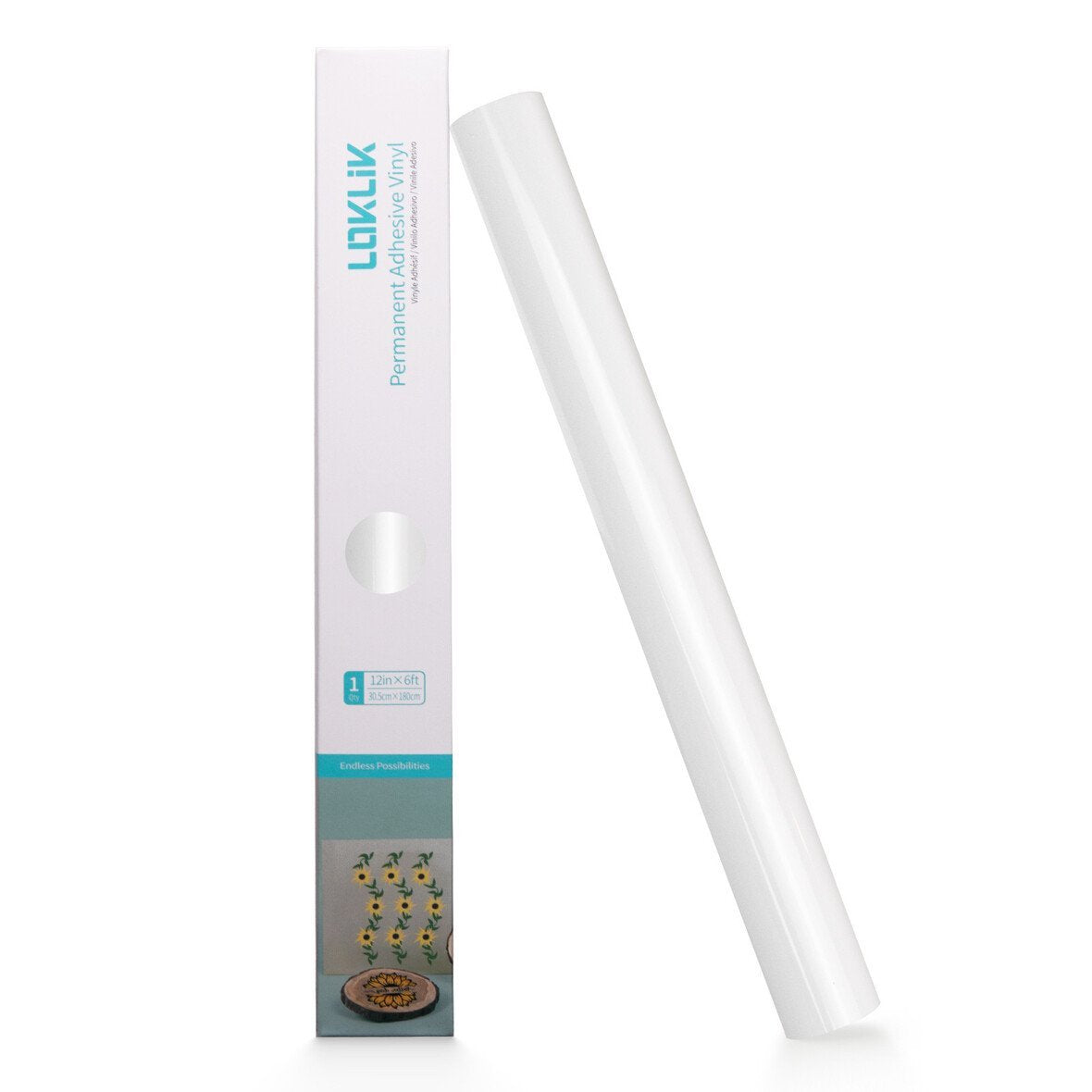 Loklik Permanent Lámina Adhesiva Vinyl Brillante - Blanco - 30,5 X 180 Cm