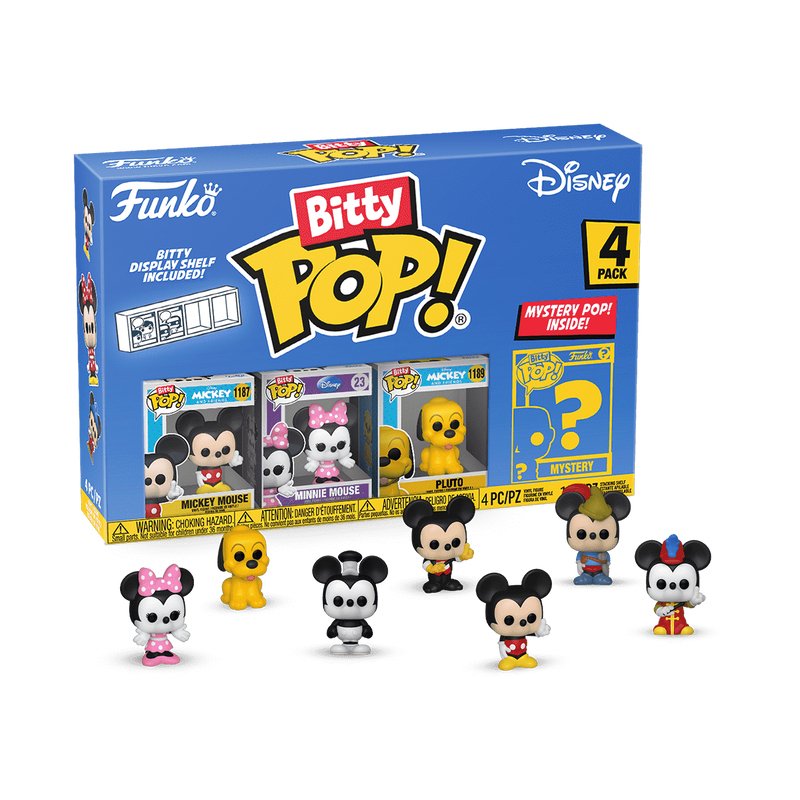 Blister 4 Figuras Bitty Pop Disney Mickey