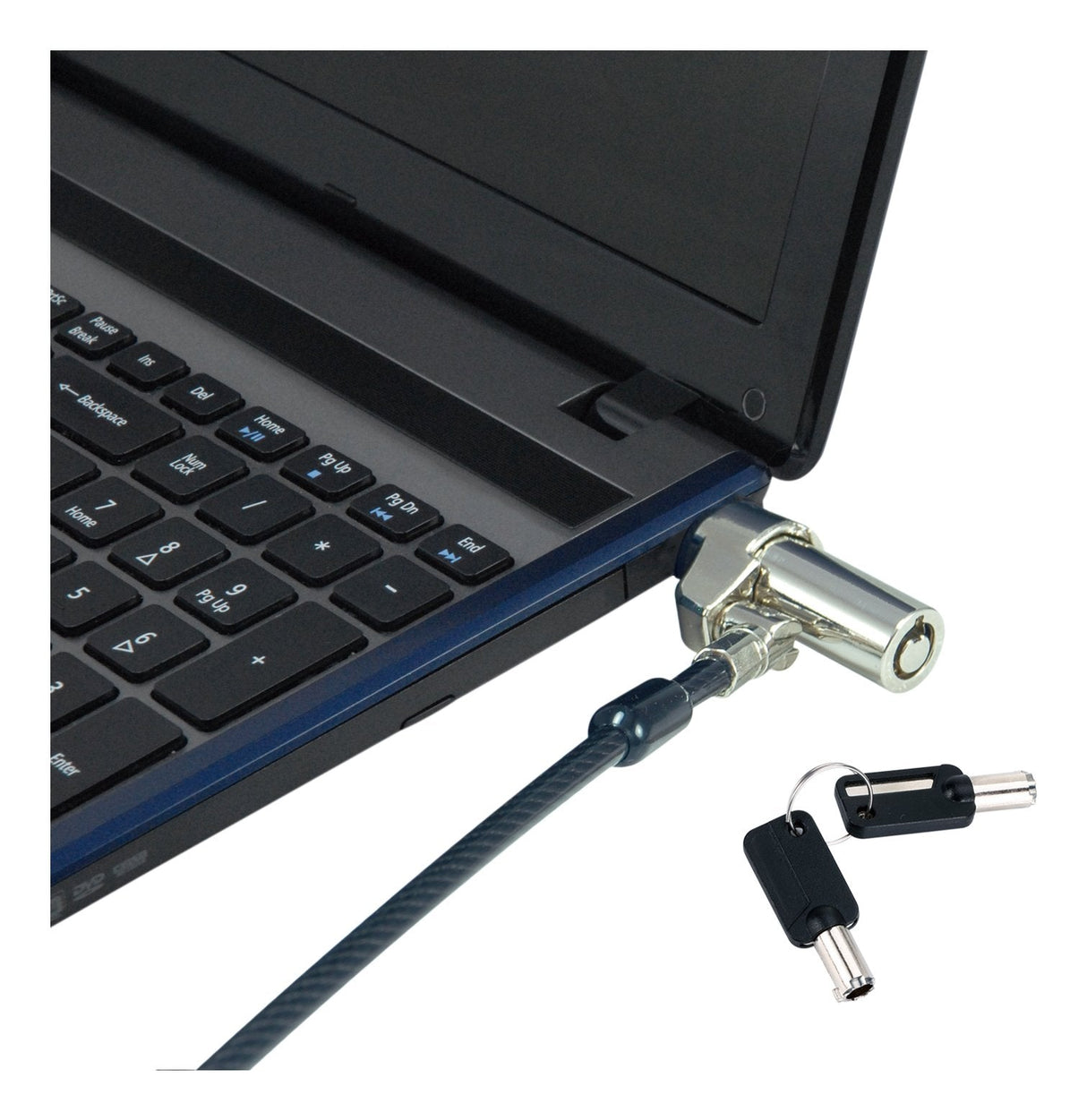 Cable De Seguridad Conceptronic Custodio02bnmt Doble Cabezal Con Llave Compatible Con Llave Maestra