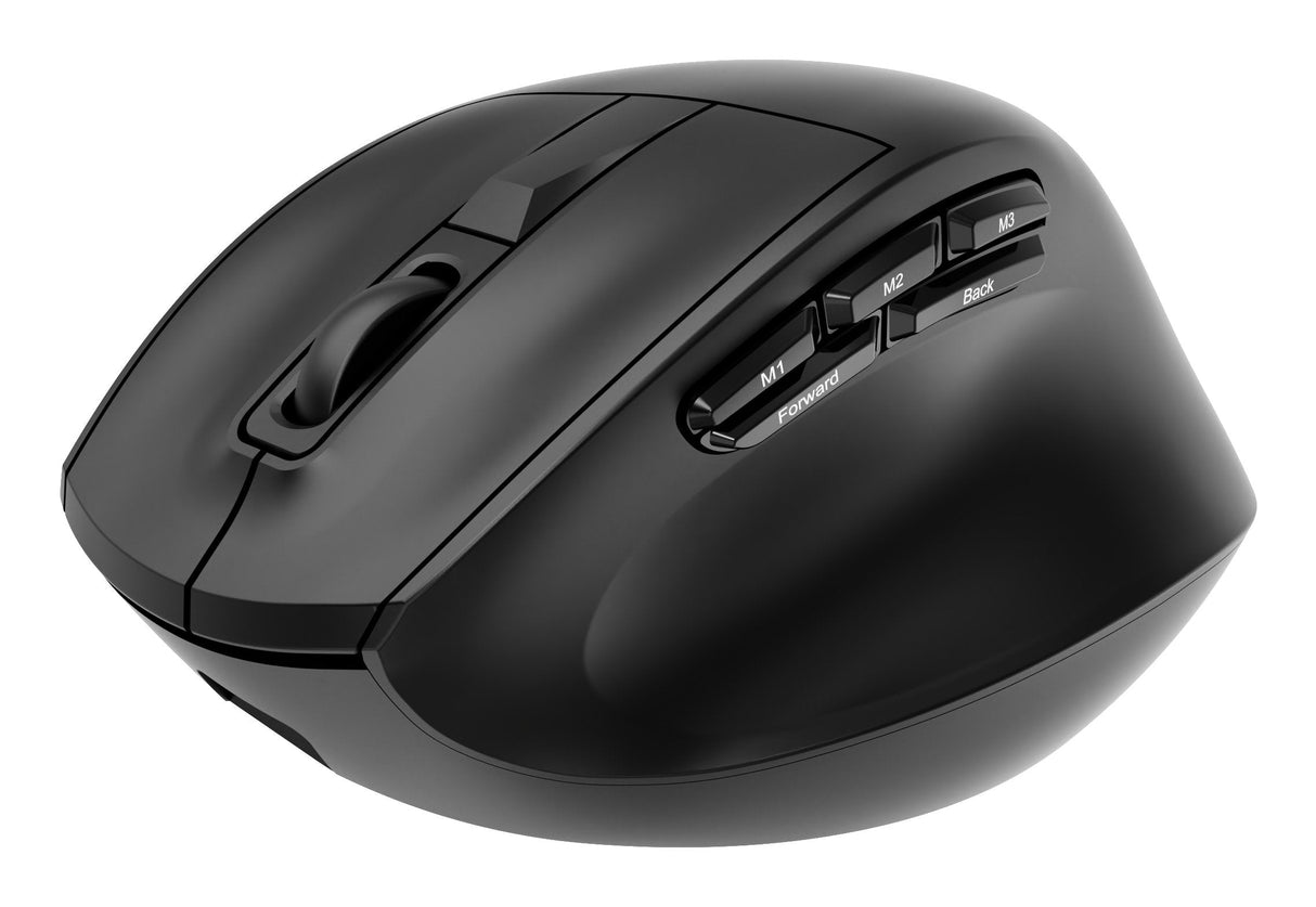 Gembird Triple-Mode 9-Button Wireless Ergonomic Mouse Bt 2.4g And Usb 2400dpi Black