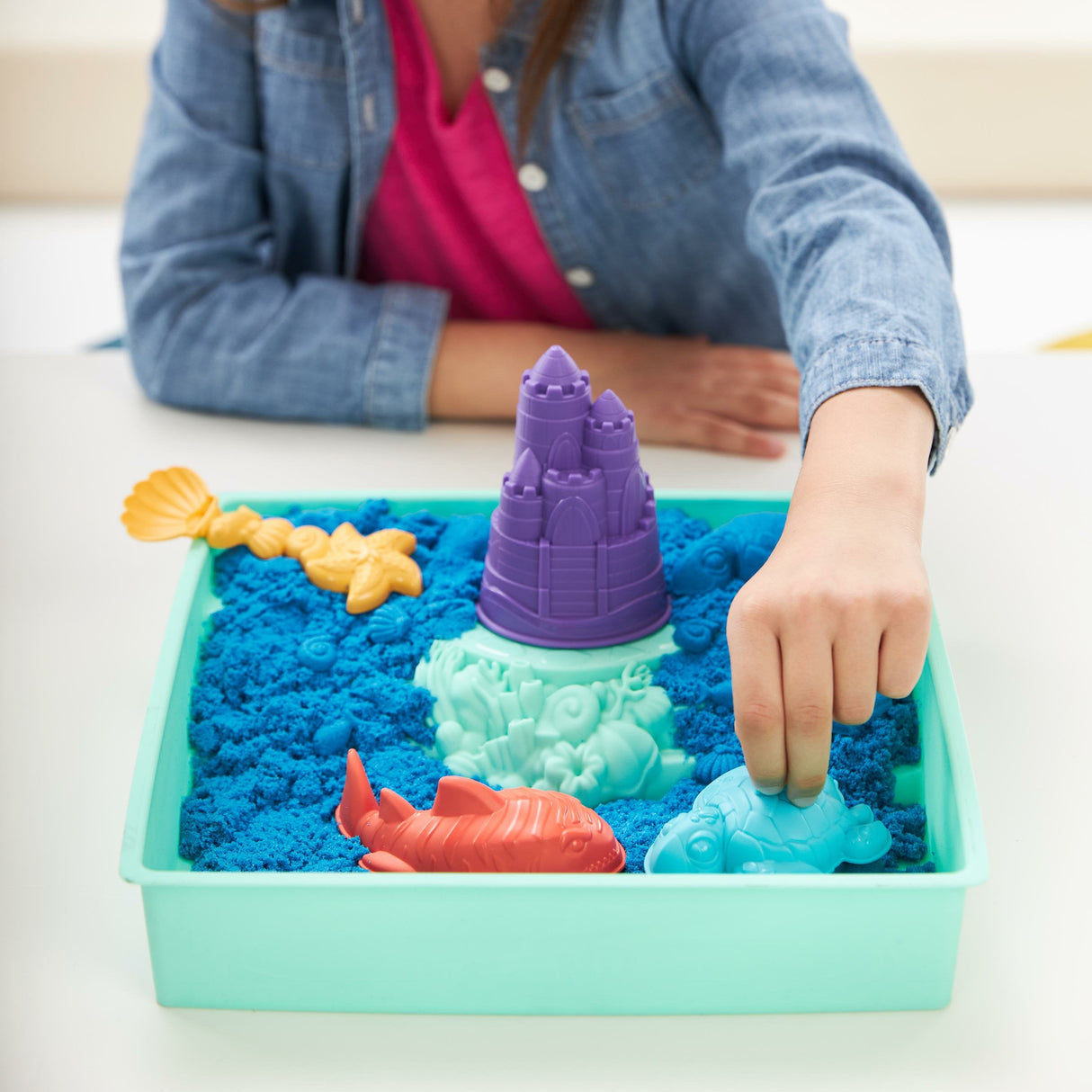 Spin Master Kinetic Sand - Sandbox Set Azul, Arena De Juego 454 Gramos De Arena