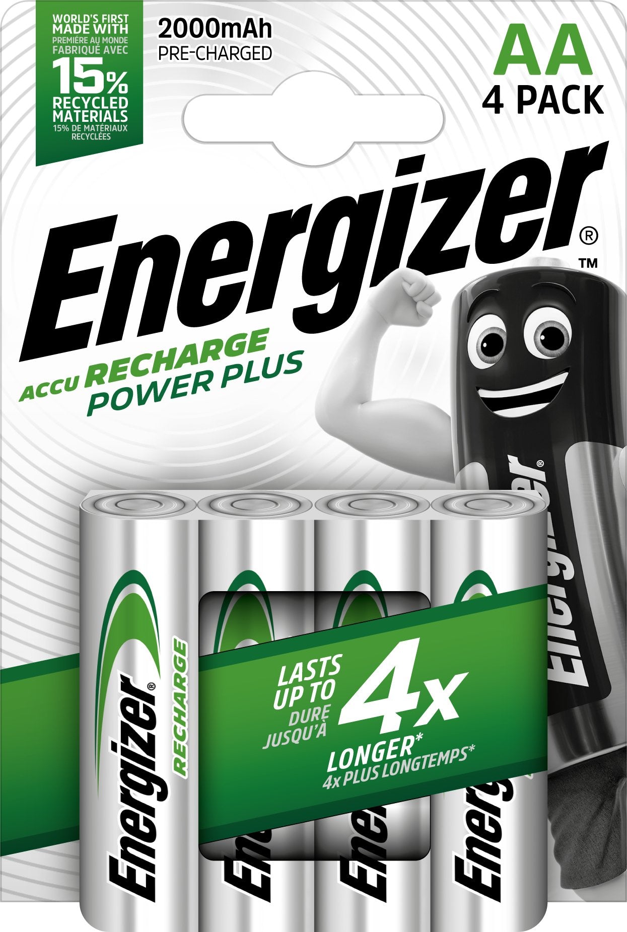 Pilas Recargables Energizer Power Plus Hr6 2000mah Aa Pack 4