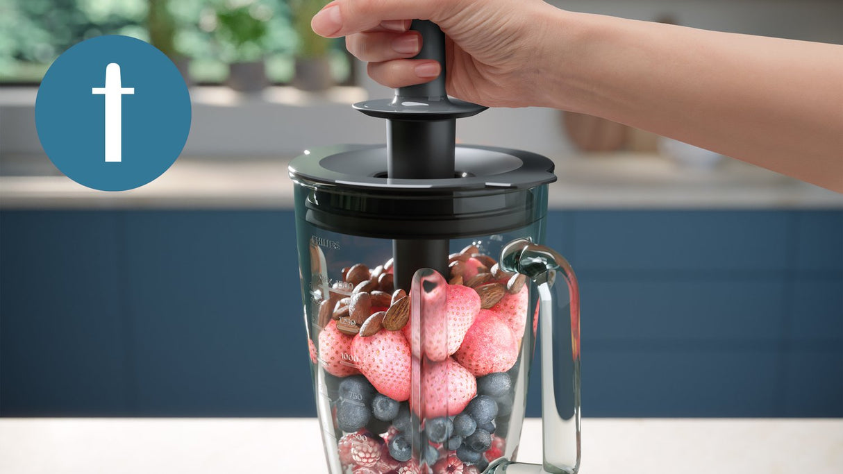 Batidora Philips Hr3020 20, 1200 W, Capacidad Del Tarro 1,5 L, Picadora De Hielo, Modo Pulso, Número De Posiciones De Velocidad -3 Con Picadora, Acero Inoxidable