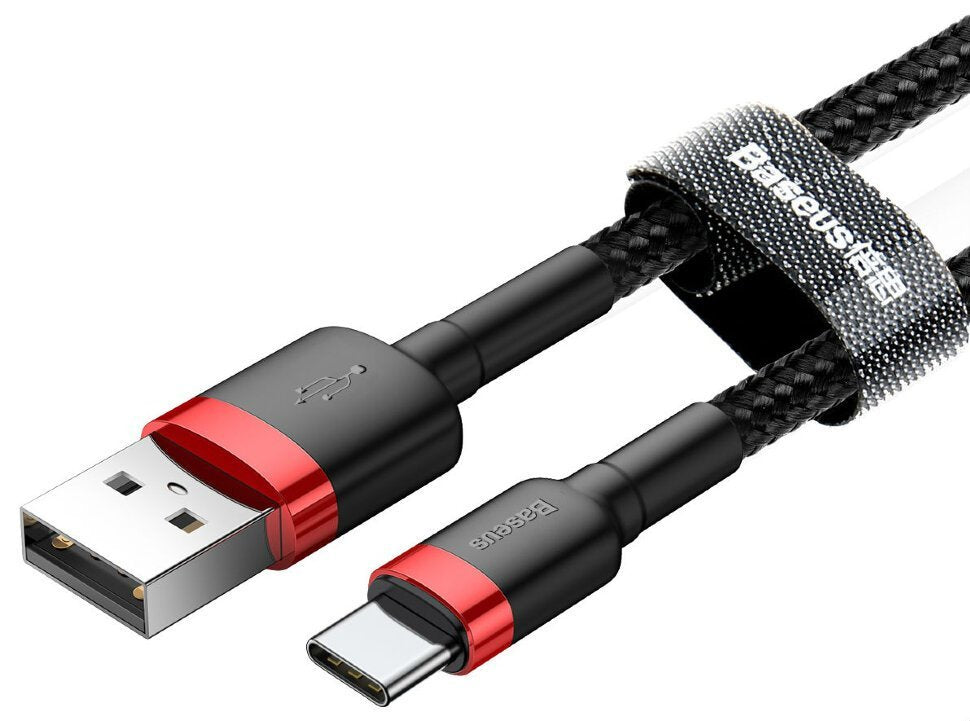 Baseus Cafule Cable Usb 2 M Usb A Usb C Negro, Rojo