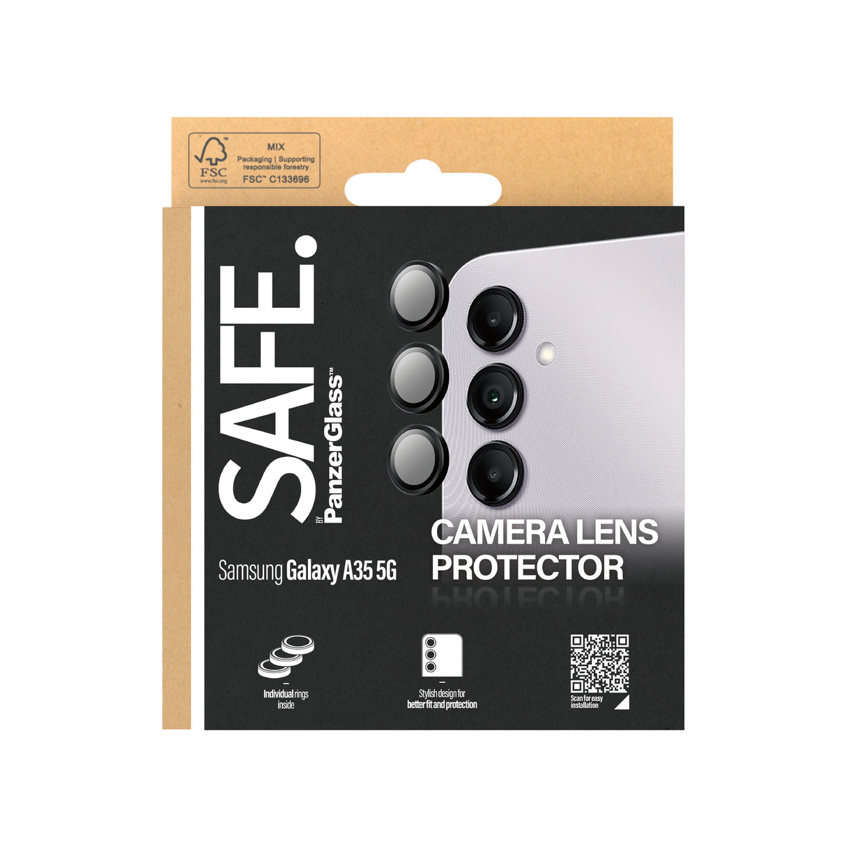 EAN 5711724956881 - PanzerGlass SAFE. by ® Camera Lens Protector Black Samsung Galaxy A35 5G Protector de pantalla 1 pieza(s) imagen 3